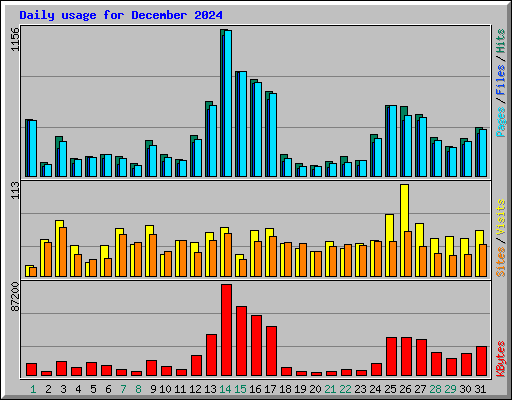 Daily usage for December 2024