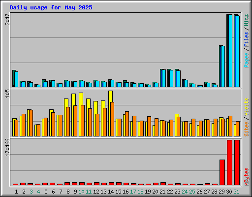 Daily usage for May 2025