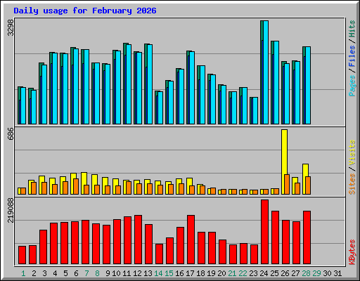 Daily usage for February 2026