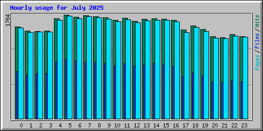 Hourly usage for July 2025