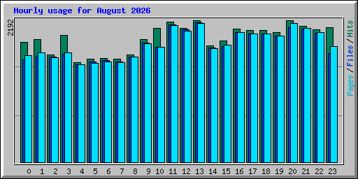 Hourly usage for August 2026